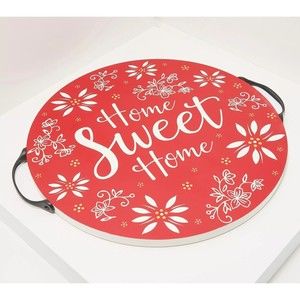 Temptations Happy Holiday Serving Tray Platter Winter Whimsy Reversible-2 Sided